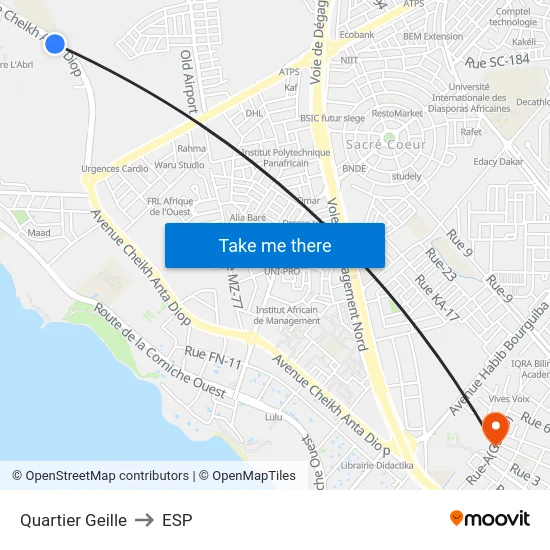 Quartier Geille to ESP map