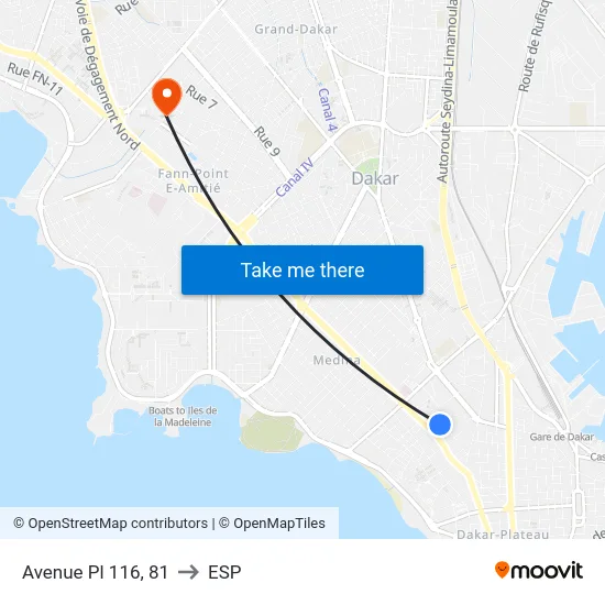 Avenue Pl 116, 81 to ESP map