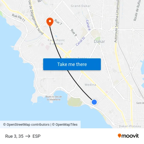 Rue 3, 35 to ESP map