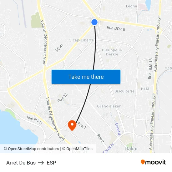 Arrêt De Bus to ESP map