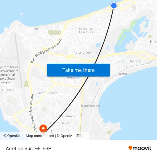 Arrêt De Bus to ESP map