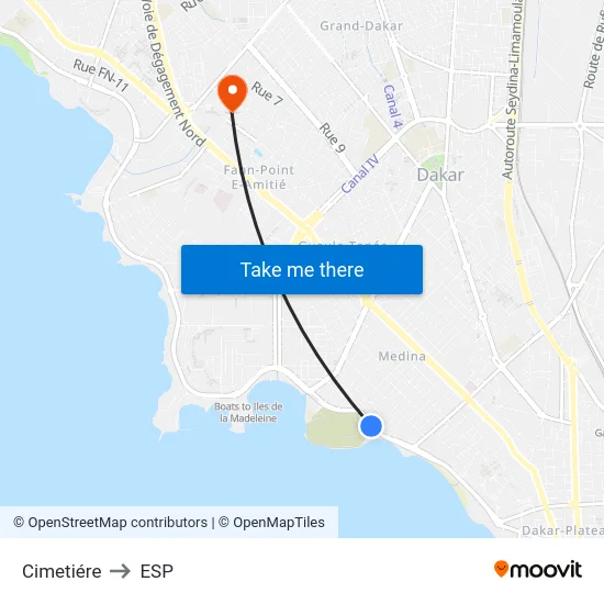 Cimetiére to ESP map