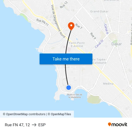 Rue FN 47, 12 to ESP map