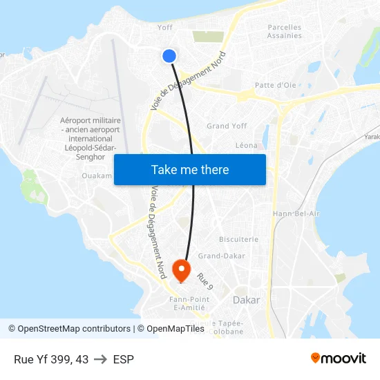 Rue Yf 399, 43 to ESP map
