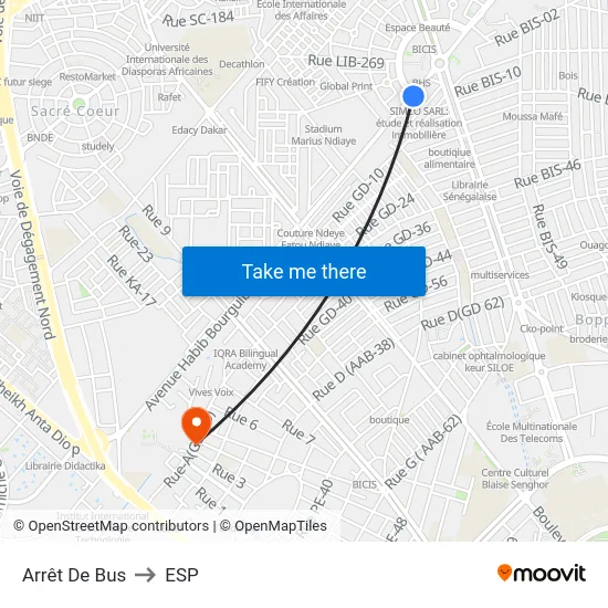 Arrêt De Bus to ESP map