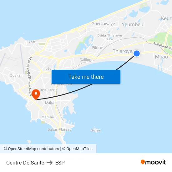 Centre De Santé to ESP map