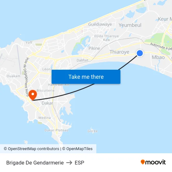 Brigade De Gendarmerie to ESP map