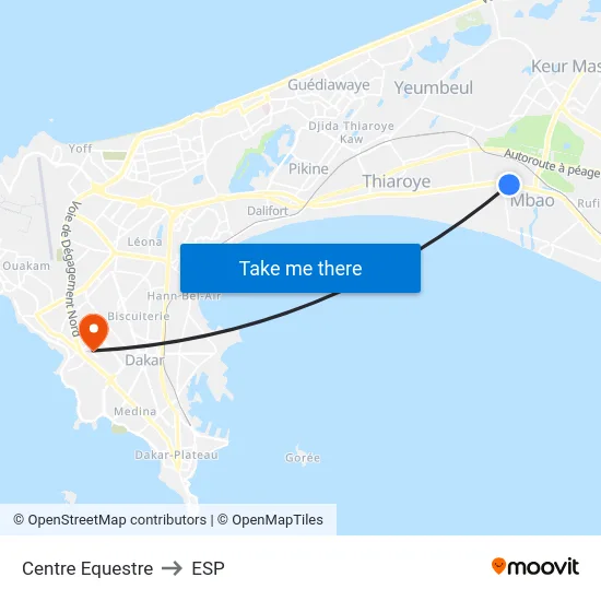 Centre Equestre to ESP map