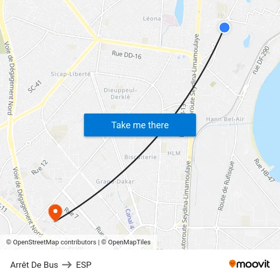 Arrêt De Bus to ESP map