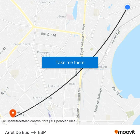 Arrêt De Bus to ESP map
