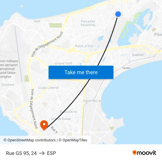 Rue GS 95, 24 to ESP map