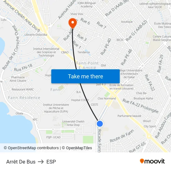 Arrêt De Bus to ESP map