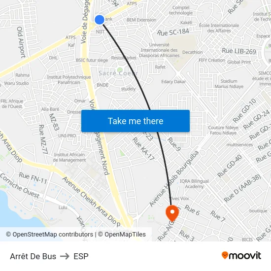 Arrêt De Bus to ESP map