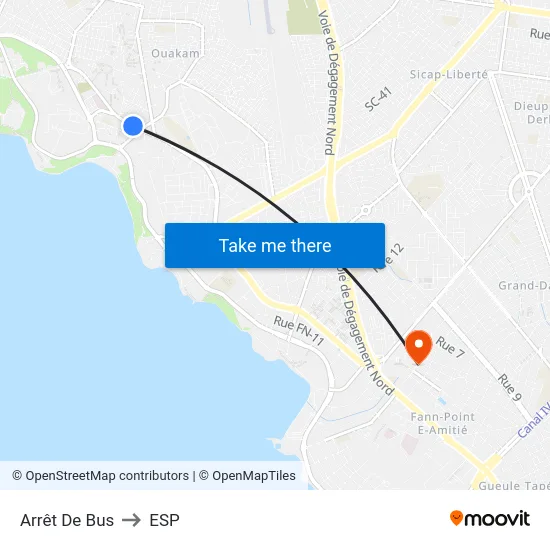 Arrêt De Bus to ESP map