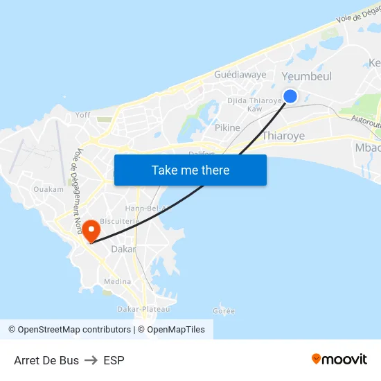 Arret De Bus to ESP map