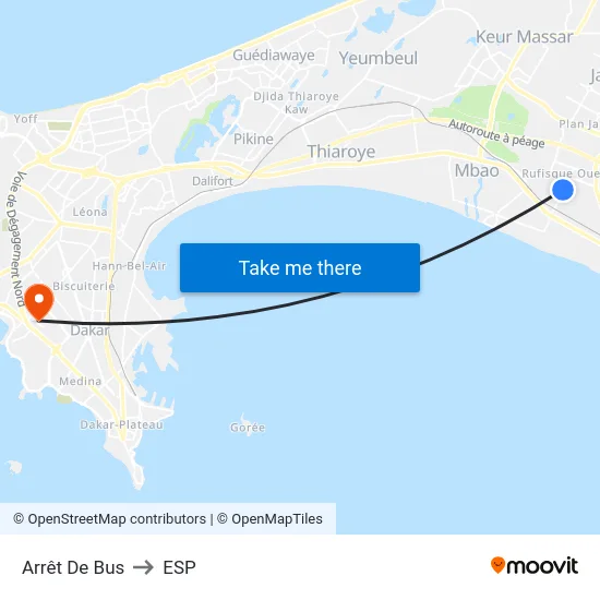 Arrêt De Bus to ESP map