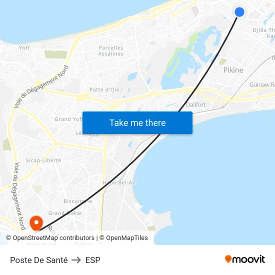 Poste De Santé to ESP map