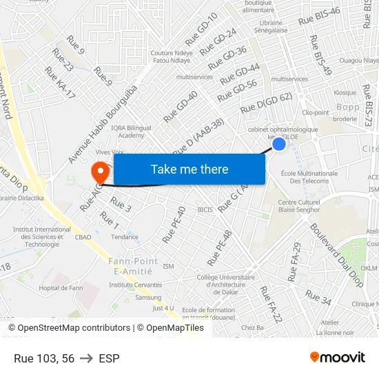 Rue 103, 56 to ESP map