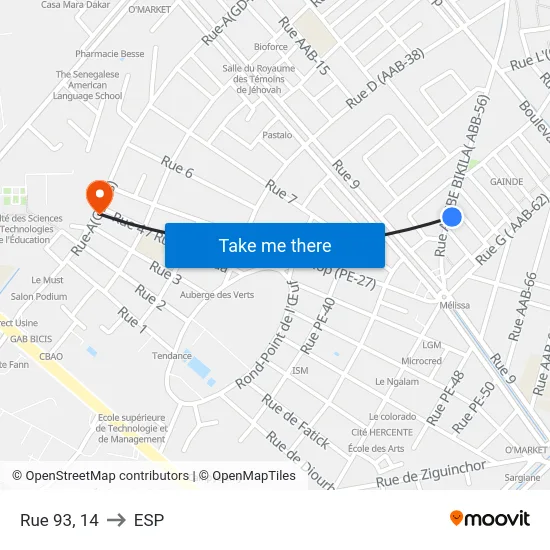 Rue 93, 14 to ESP map