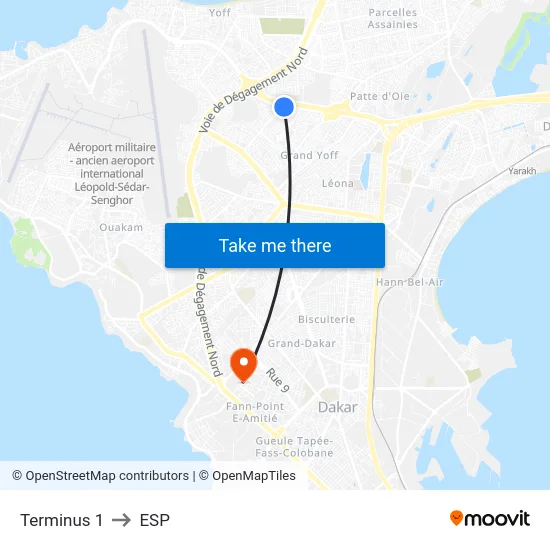 Terminus 1 to ESP map
