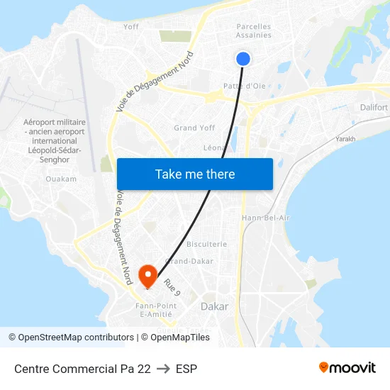 Centre Commercial Pa 22 to ESP map