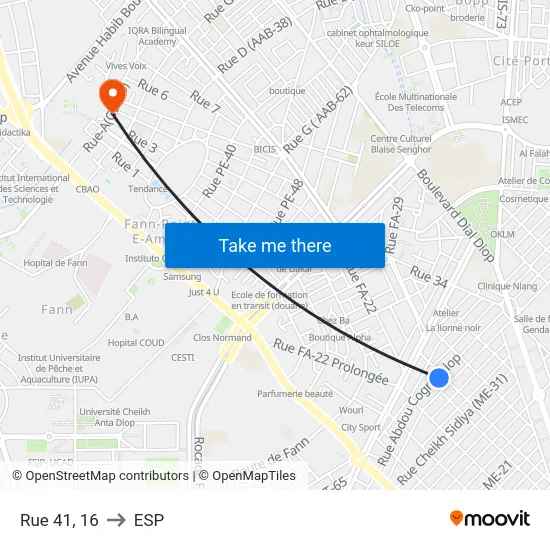 Rue 41, 16 to ESP map