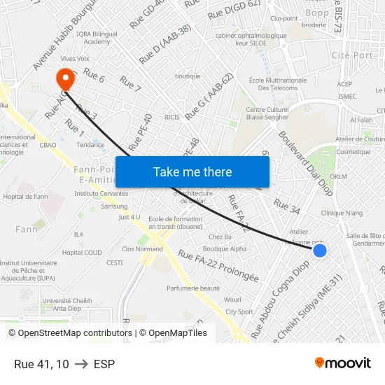 Rue 41, 10 to ESP map