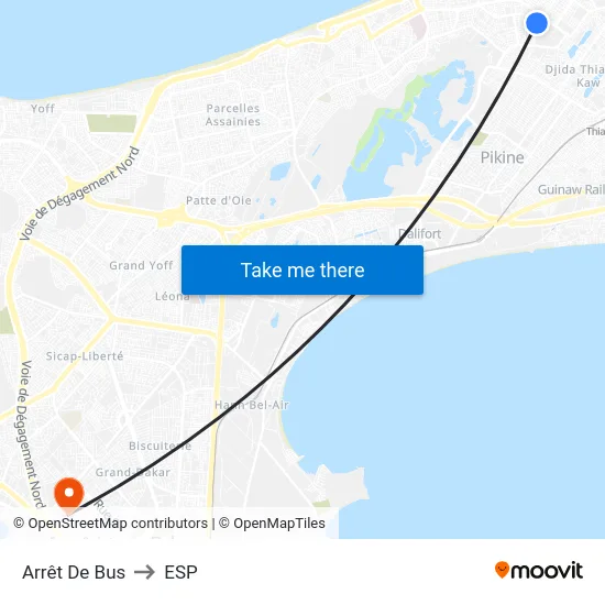 Arrêt De Bus to ESP map