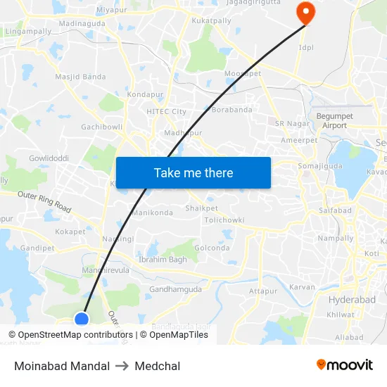 Moinabad Mandal to Medchal map