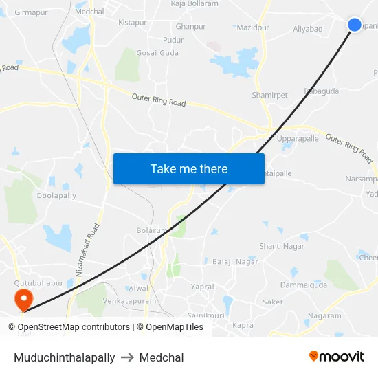 Muduchinthalapally to Medchal map