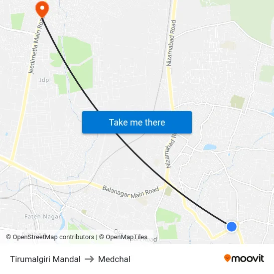 Tirumalgiri Mandal to Medchal map