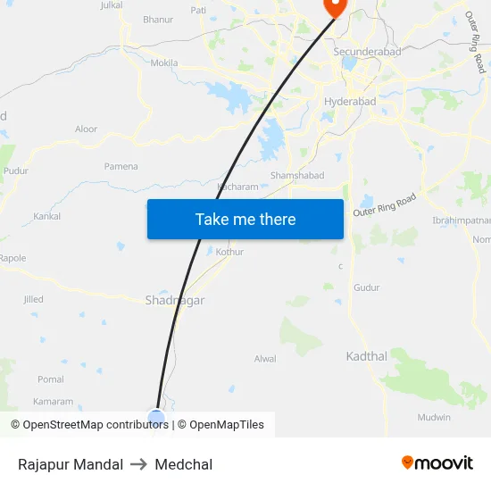 Rajapur Mandal to Medchal map