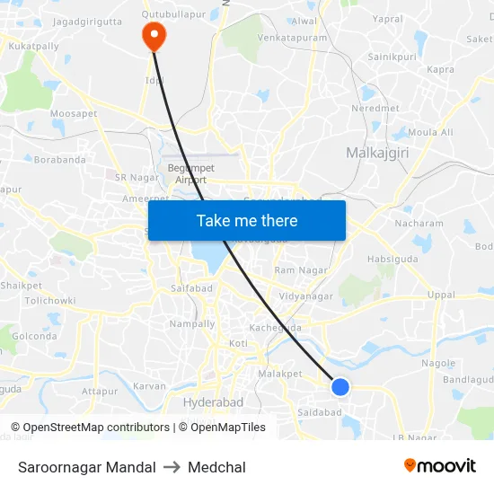 Saroornagar Mandal to Medchal map