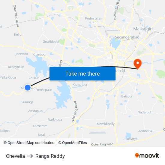 Chevella to Ranga Reddy map