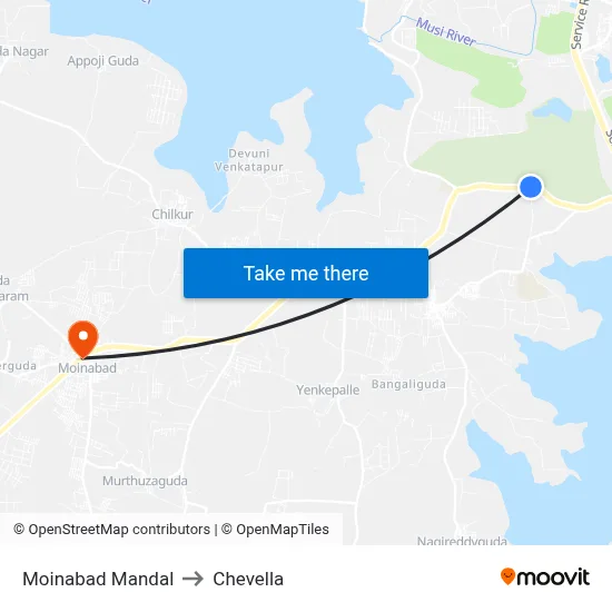 Moinabad Mandal to Chevella map