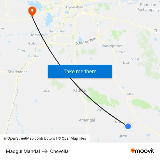 Madgul Mandal to Chevella map