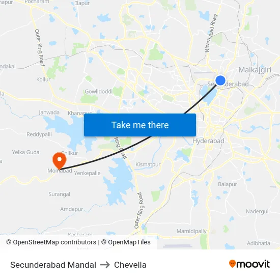 Secunderabad Mandal to Chevella map