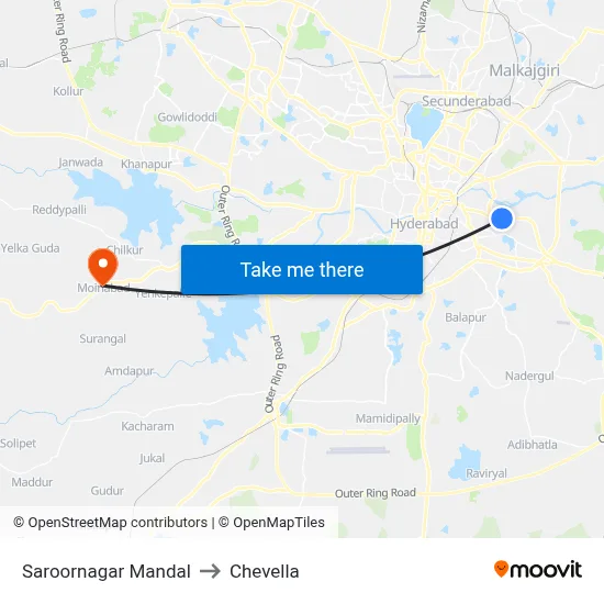 Saroornagar Mandal to Chevella map