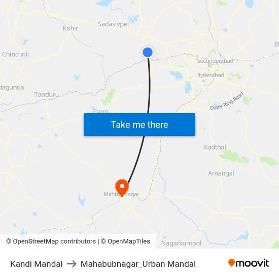 Kandi Mandal to Mahabubnagar_Urban Mandal map