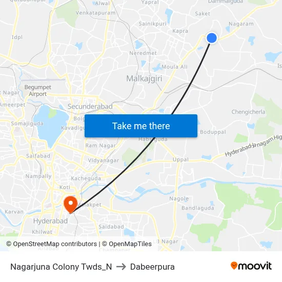 Nagarjuna Colony Twds_N to Dabeerpura map
