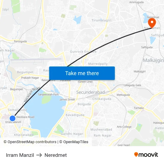 Irrum Manzil Twd Patancheruvu to Neredmet map