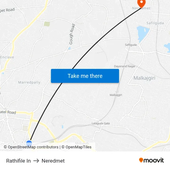 Rathifile In to Neredmet map