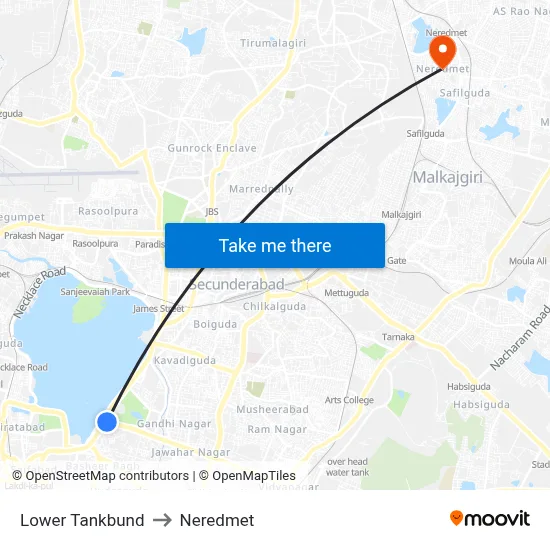 Lower Tankbund to Neredmet map
