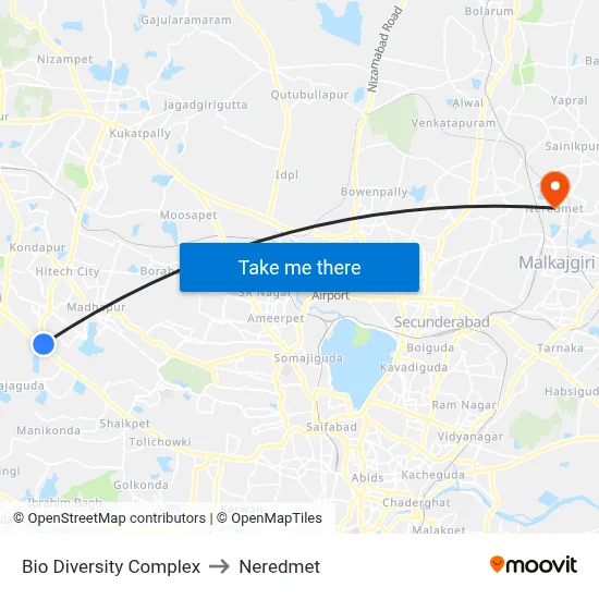 Bio Diversity Complex to Neredmet map