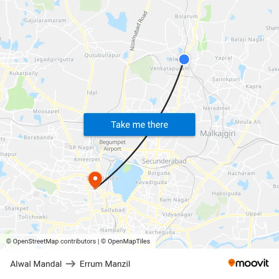 Alwal Mandal to Errum Manzil map