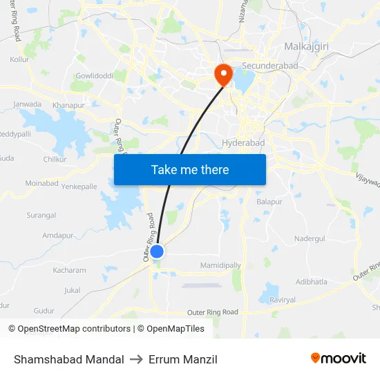 Shamshabad Mandal to Errum Manzil map