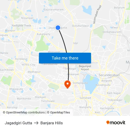 Jagadgiri Gutta to Banjara Hills map