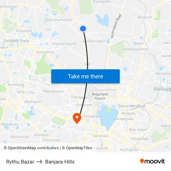 Rythu Bazar to Banjara Hills map