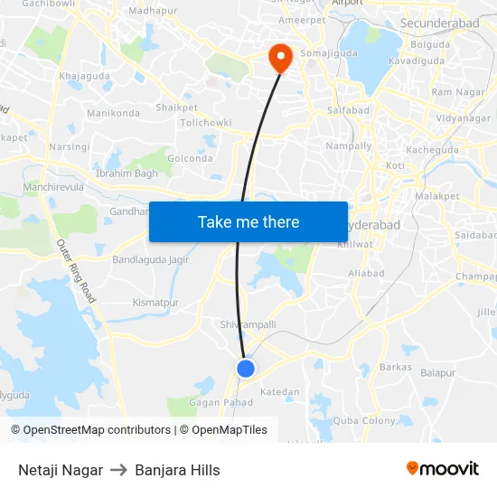 Netaji Nagar to Banjara Hills map