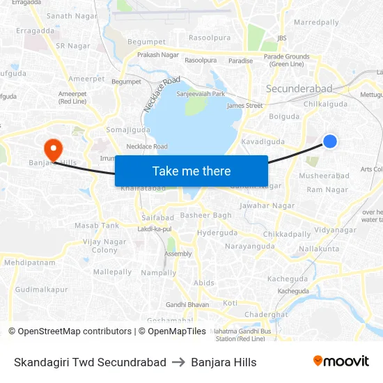 Skandagiri Twd Secundrabad to Banjara Hills map